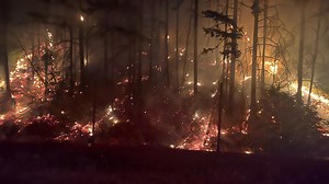 Crews fight fire east of Multnomah Falls