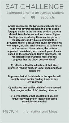 SAT Reading Inference: What the Birds Suggest