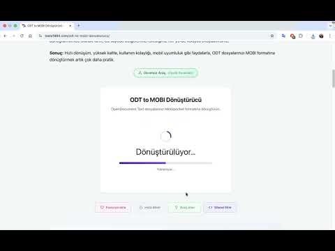 ODT to MOBI Dönüştürücü | OpenDocument Text Mobipocket E-Kitaba Çevirici Online