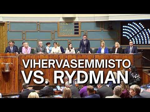 Eduskunnan kyselytunti 27.2.2026: Vihervasemmisto vs. Rydman