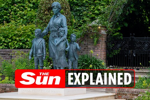 Who are the three children in the Princess Diana statue?