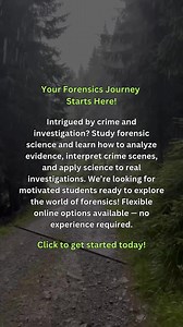 🧬 Fascinated by Crime and Investigation? 🔬 Forensic Science classes are open now! 💻 Online & Flexible Programs 🎓 Accredited Schools — No Experience Needed 👩‍🎓 Tap to explore 300 program options today | Forensic Genius