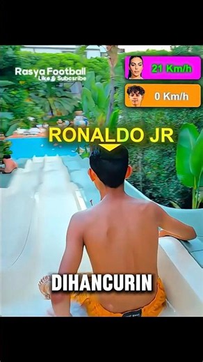 Ronaldo Family Water Slide Race, Who Wins😲