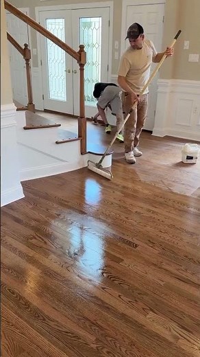 Applying Bona Traffic HD #woodworking #wood #diy #fyp #homerenovation #refinish