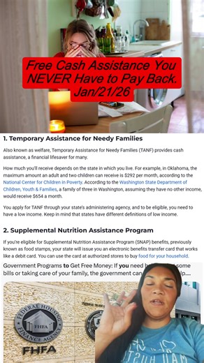 Free Cash Assistance You NEVER Have to Pay Back. (Legitimate Programs for 2026). #CashAssistance #Grants #FinancialHelp #Money #GovernmentAid