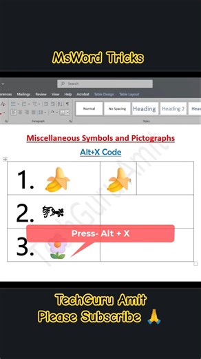 Ms Word Unicode Tricks #mswordtricks #msword #mswordshortcuts #tricks
