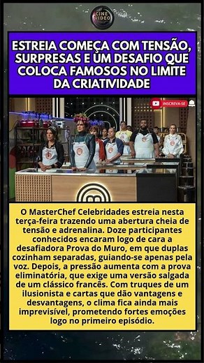 MASTERCHEF CELEBRIDADES CHEGA EXPLOSIVO COM PROVA DO MURO E DESAFIO FRANCÊS SURPREENDENTE