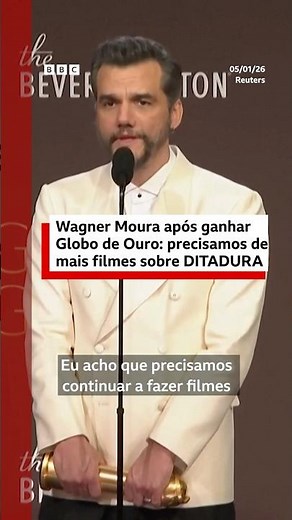 Wagner Moura após ganhar Globo de Ouro: precisamos de mais filmes sobre a ditadura