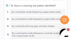 Q: 15. How is a morning star pattern identified?1. By a small ... | Filo