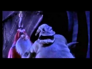 Genie tells Oogie Boogie to sit down