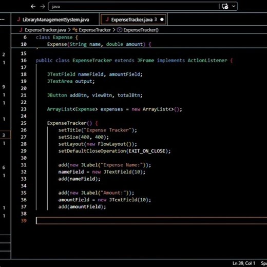 Expensive Tracker In Java Project #java #coding #tutorial #javatutorial #programming #shorts