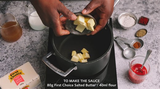 The perfect family comfort meal👌🏽 CHICKEN ENCHILADAS Serves: 4 Difficulty level: EASY Prepping time: 45 minutes Baking time: 30 minutes Ingredients: * 6 tortillas Sauce: * 80g First Choice Butter * 40ml flour * 150ml chicken stock * 150ml First Choice Milk * 100ml tomato passata (alternatively puree) * 5ml paprika * 5ml oregano * 2,5ml cayenne pepper * salt to taste Chicken Filling: * 400g shredded, cooked chicken fillets * 1 onion, sliced and sautéed in a little olive oil * 1 red pepper, chop