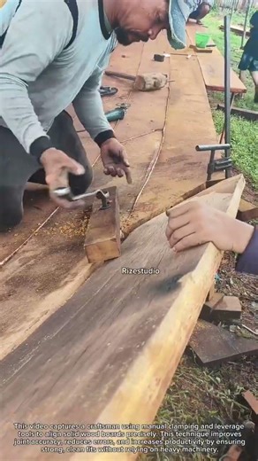Traditional Wood Clamping Technique for Perfect Board Alignment