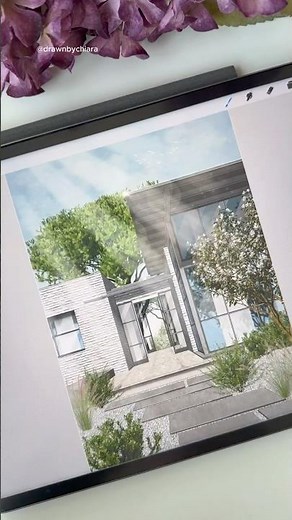 Architectural visualization with iPad #architecture #visualization #procreate #designer #rendering