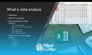 Mind Luster - Learn 2 What is data analysis MICROSOFT EXCEL LEARN MS EXCEL FOR DATA ANALYSIS TUTORIAL FOR BEGINNERS