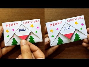 Easy DIY Christmas Greeting Card with Pull Tab Origami | Creative Card Making Ideas
