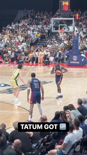 Tatum drives baseline & muscles his way inside on FS1 💪 #USABMNT | NBA