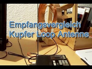 Reception comparison of self-made copper sheet loop antenna shortwave Sony ICF-7600D