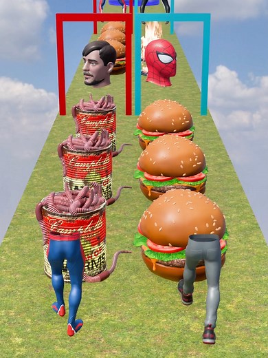 GTA V: Spider-Man vs. Mr. Beast Build-a-Queen Run
