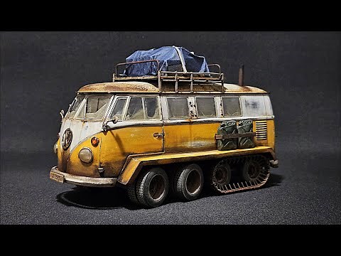 VW T1 Bus Conversion to Half-Track Vehicle 1:24 / VW T1 Bus Umbau auf Halbkettenfahrzeug 1:24