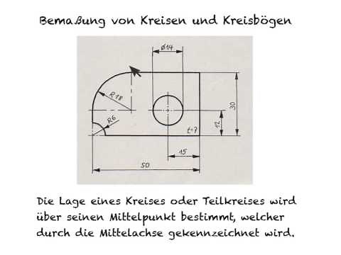 Bemaßung von Kreisen und Kreisbögen