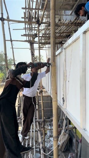 acp sheet work installation freming