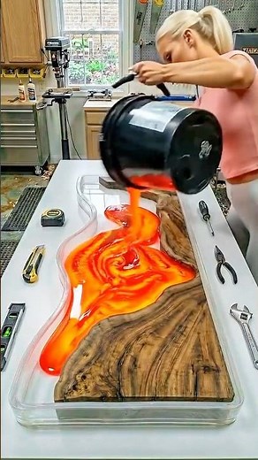From Raw Wood to Luxury Kitchen Countertop | Amazing Epoxy Art
