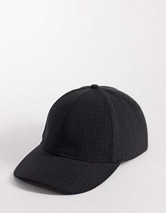 ASOS DESIGN plaid cap in dark gray | ASOS