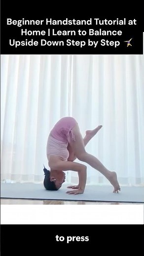 Beginner Handstand Tutorial at Home | Learn to Balance Upside Down Step by Step 🤸‍♀️ #trending