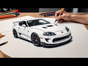"How to Draw a Toyota Supra MK4 (Easy Step by Step Tutorial)"