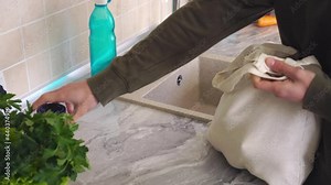 Plastic-Free Movement. Low waste. Zero Waste Food Shopping. Reusable fabric bag for carrying grocery, fresh fruit and vegetables Stock Video