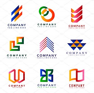 Set of company logo design ideas, a Background Graphic by rawpixel