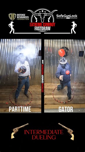 Gator and PartTime's weekly duel. #extremesports #extremecowboyfastdraw | Extreme Cowboy Fastdraw
