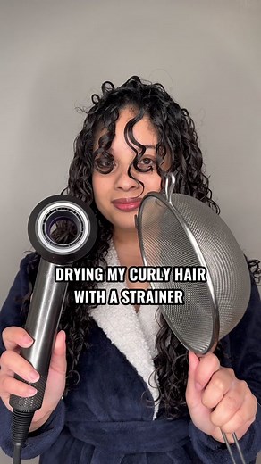 Drying Curly Hair with a Strainer: Curly Hair Tutorial