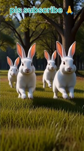 Four Cute Rabbits Running Together 🐰🐰🐰🐰 | 3D Animation Short