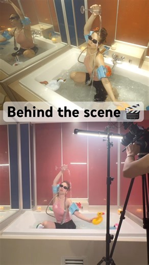 Behind the scenes of best shot (tub scene)🛁 #behindthescenes #musicvideo #หมอลำ #เพลงสากล #เพลงใหม่