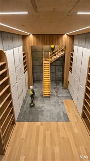Luxury Underground Library Transformation Timelapse | Secret Book Sanctuary | #bunker #ai #shorts