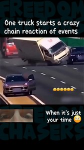 This is some final destination type of event here 😳 #fyp #viral #trending #FreedomChasers #reaction #finaldestination #bridge #highway #truck #accident #wreck #outofcontrol #unexpected #wtf #wow #crazy #scary | Freedom Chasers