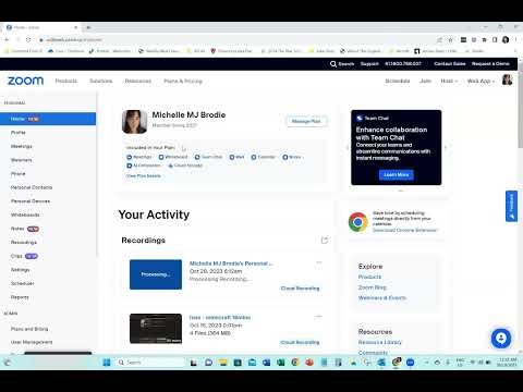 Zoom 101 Training: Zoom Dashboard Overview & Profile Settings