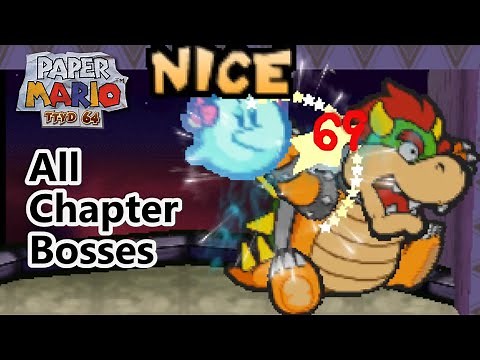 Paper Mario TTYD64 - All Chapter Bosses (Hardest Mode, Low Level)