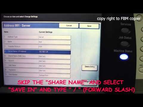 How to Setup FTP Scan on Xerox Workcentre 7328-7346 from the Machine