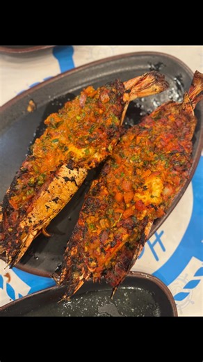 Our experience at Ibn Hamido Seafood Restaurant in Queens was phenomenal! As we entered we were led to the fish bar where we picked our seafood. We went with grilled scallops and calamari, fried shrimp and a whole red snapper. We also ended up getting the jumbo wild shrimp that they cut into half and grill. I was mainly interested because the guy at the counter said the fish will taste very sweet so I was super excited to try it! 100 percent going back again! #seafoodlovers #nycfood #meditterane