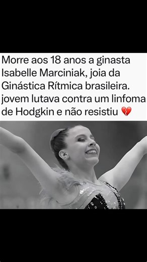 Alto Santa Isabel Ordinário on Instagram: "Morreu nesta quarta-feira (24) em Curitiba (PR) a ginasta paranaense Isabelle Marciniak, de 18 anos. A morte foi confirmada pela Federação Paranaense de Ginástica. A jovem lutava contra um linfoma de Hodgkin e não resistiu. Em nota, a instituição lamentou a perda. Ela era natural de Araucária, também no Paraná. "Isabelle fez parte da história do Clube Agir, onde construiu conquistas importantes e brilhou em Campeonatos Paranaenses e Brasileiros. Entre s