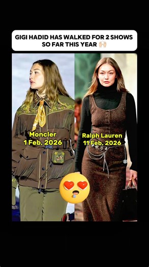 Gigi Hadid Walk 2026 For Moncler And Ralph Lauren. #gigihadid #model #runway #walk #shorts #fyp