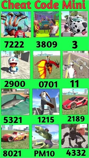 Blue Dragon + Puppy Dog Car + Dolphin + McQueen Cheat Code 🤑 Indian Bike Driving 3D #shorts