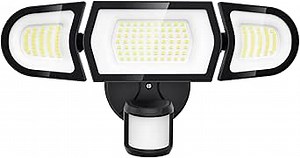 Olafus 100W LED Security Light Motion Sensor Outdoor Light, Motion Flood Light Dusk to Dawn, 9000LM Super Bright 6500K Exterior Motion Detector Floodlight for Garage Yard Porch Eave IP65, Black