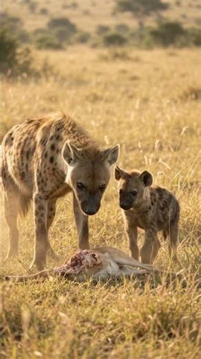 The Harsh Reality of the Wild: Hyena Mother's Lesson #wildlife #nature #survival
