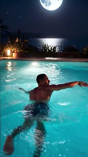 Midnight Pool Vibes 🌙 | 4K ASMR Relaxing Swim Experience