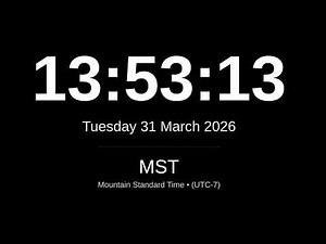 🕒 LIVE: Mountain Standard Time (MST) Clock | Denver, Phoenix, Salt Lake City | 24/7 US Clock