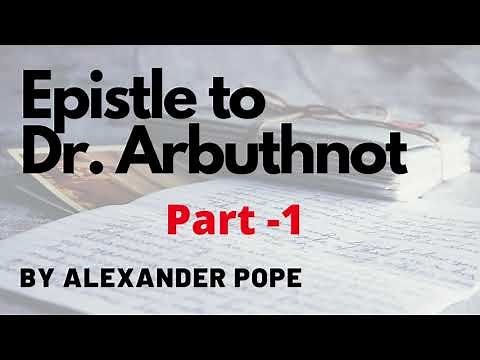 EPISTLE TO DR. ARBUTHNOT BY ALEXANDER POPE | PART - 1 | Line by Line Explained in Hindi + Notes Link